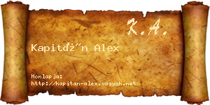 Kapitán Alex névjegykártya